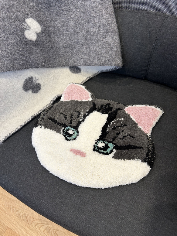 送料無料！】 ねこ タフティング ラグ マット 北欧 インテリア 椅子 猫 