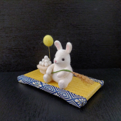 お月見うさぎ☆羊毛フェルト 羊毛フェルト nico*2 通販 18159286