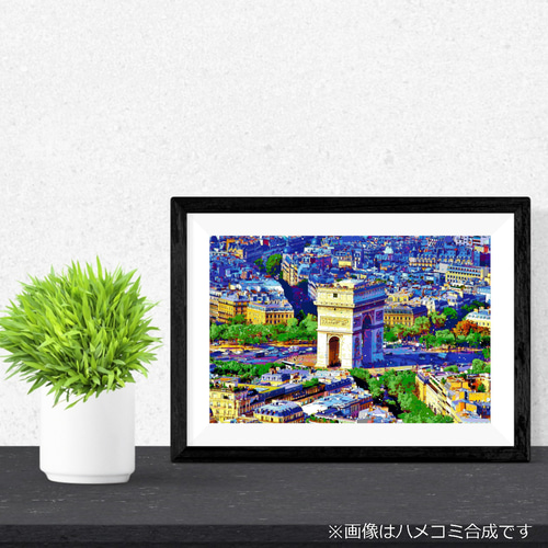 夕日写真 フランス パリ 夕陽に染まるエトワール凱旋門
