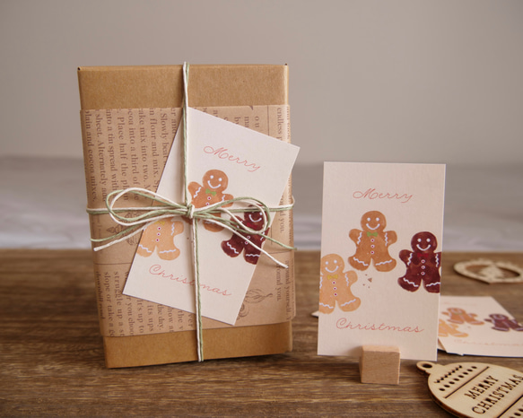 ジンジャークッキーくん 5枚セット／ミニメッセージカード クリスマス