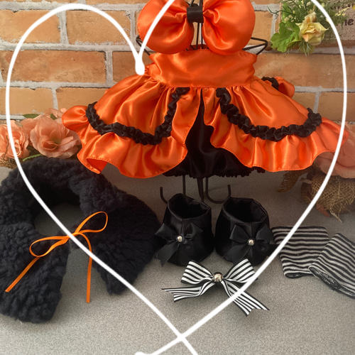 ハロウィン ステラルーSサイズ☆オレンジコスチューム☆黒ボアケープ6