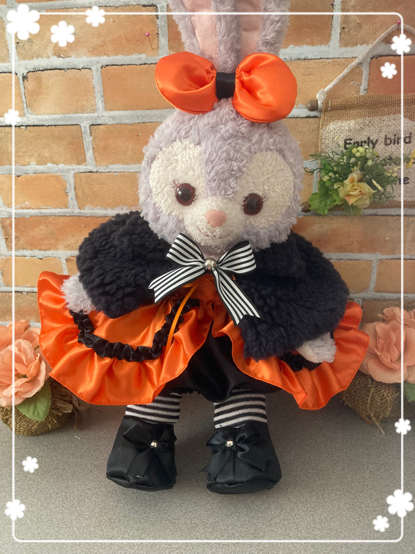 ステラルー♡コスチューム♡ぬいば♡ハロウィン♡オレンジ ハロウィン ステラルーSサイズ☆オレンジコスチューム☆黒ボアケープ6