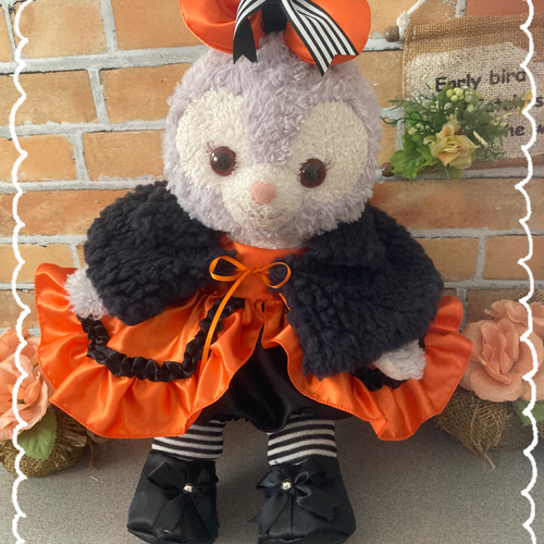 ハロウィン ステラルーSサイズ☆オレンジコスチューム☆黒ボアケープ6