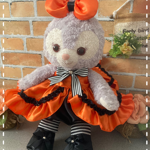 ハロウィン ステラルーSサイズ☆オレンジコスチューム☆黒ボアケープ6