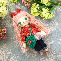 青い目の夢ちゃんミニドール ドールチャーム バックチャーム 布人形