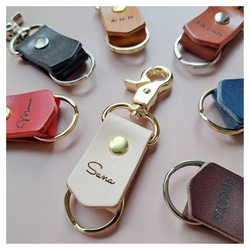 金具が選べるフックキーホルダー】 レーザー刻印 栃木レザー 本