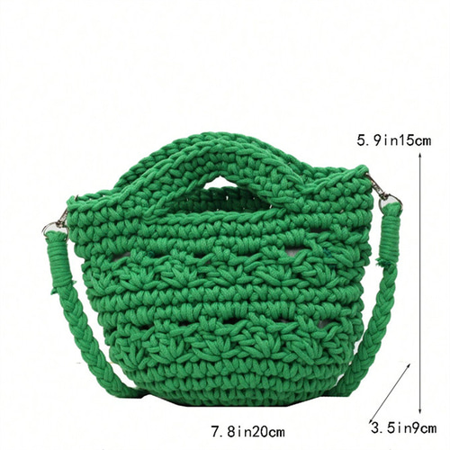 2024年新作ファッショナブルなコットンロープ編みクロスボディバッグ