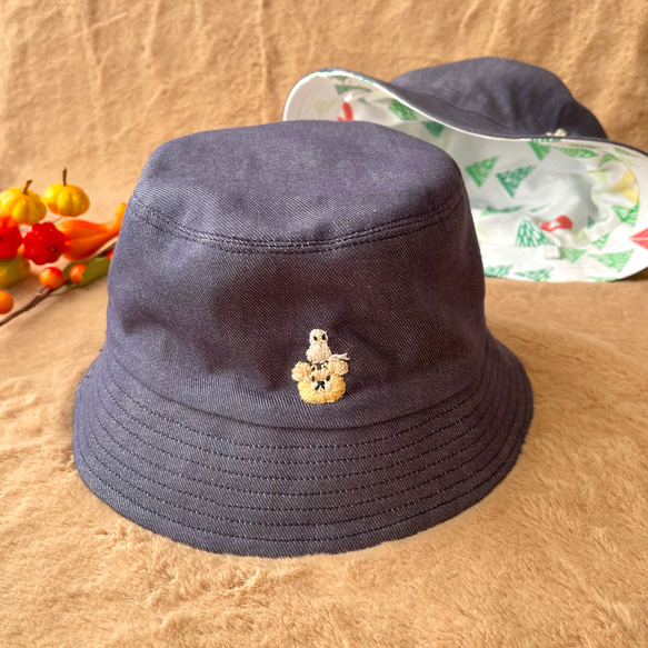 DENIM BUCKET HAT ロゴ 刺繍 帽子 インディゴ M THE NORTH FACE NYLON DENIM BCKT HAT ナイロンインディゴデニム