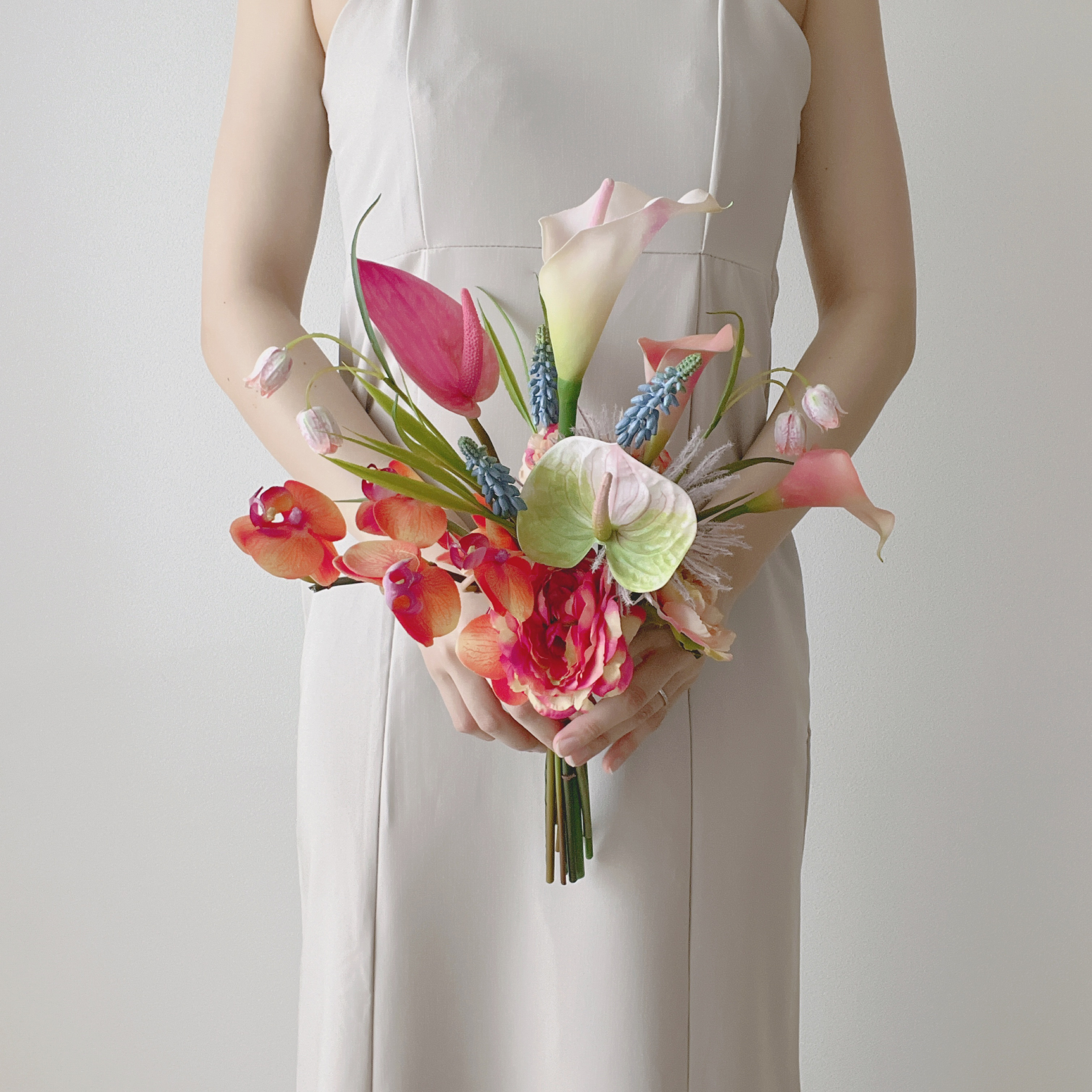 バレリーナブーケ(ブートニア付き) 結婚式ブーケアーティフィシャル