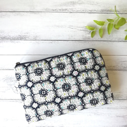 ハンドメイド　ミナペルホネン刺繍生地使用のがま口バック　希少柄 値下げ。ハンドメイド ミナペルホネン刺繍生地使用のがま口バック