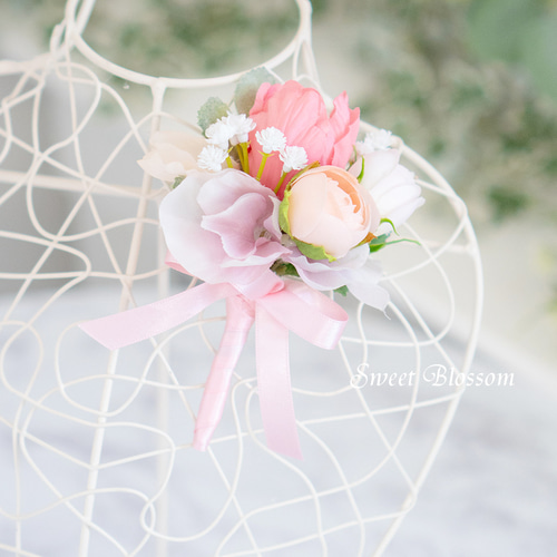 オーダーメイド】チューリップのクラッチブーケ＆ブートニア ブーケ