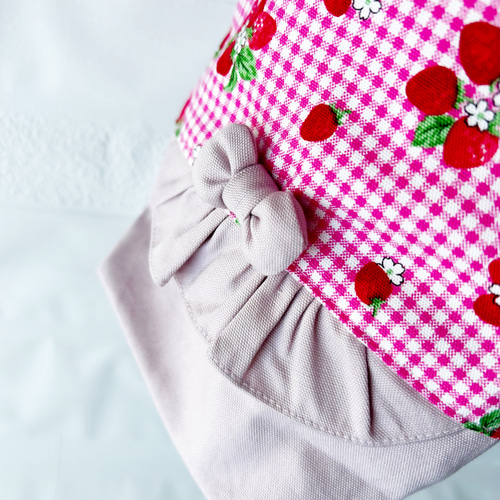 ゆらゆらいちご クリップ ギンガムチェック ピンク BABY ゆらゆら