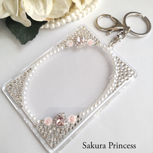 デコレーショントレカケース☆ハートのビジュー&ローズ☆推し活 その他  