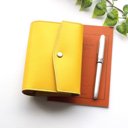 ✻ ミニ6 ✻ 牛革 フラップ式 ミニ6穴システム手帳 ✻ 蒲公英イエロー