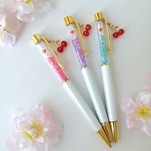 フロートボールペン♡選べるさくらんぼチャー厶】 ラムネ ストロベリー