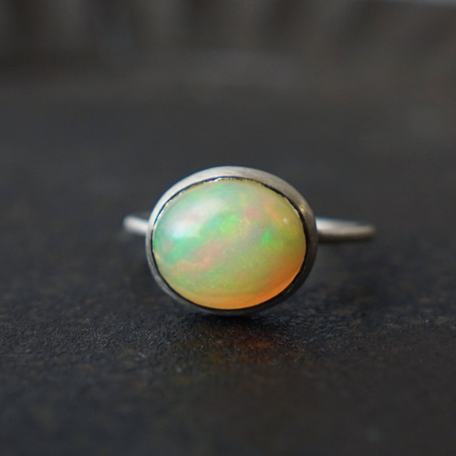 ☆【スーパーセール】【10月誕生石】 オパール シルバーリング 14号