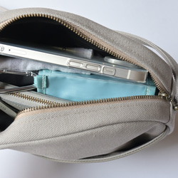 三河木綿 刺し子織&帆布　山なりショルダーバッグ♪ブラック 12枚目の画像