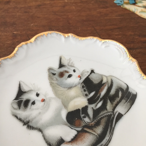 フランスアンティーク　猫顔プレート　猫フェイスプレート　キャットプレート フランスアンティーク 猫顔プレート 猫フェイスプレート キャットプレート