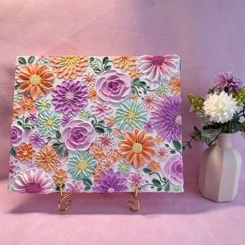 原画 フラワーアート 花の絵 抽象画 お洒落 インテリア 現代