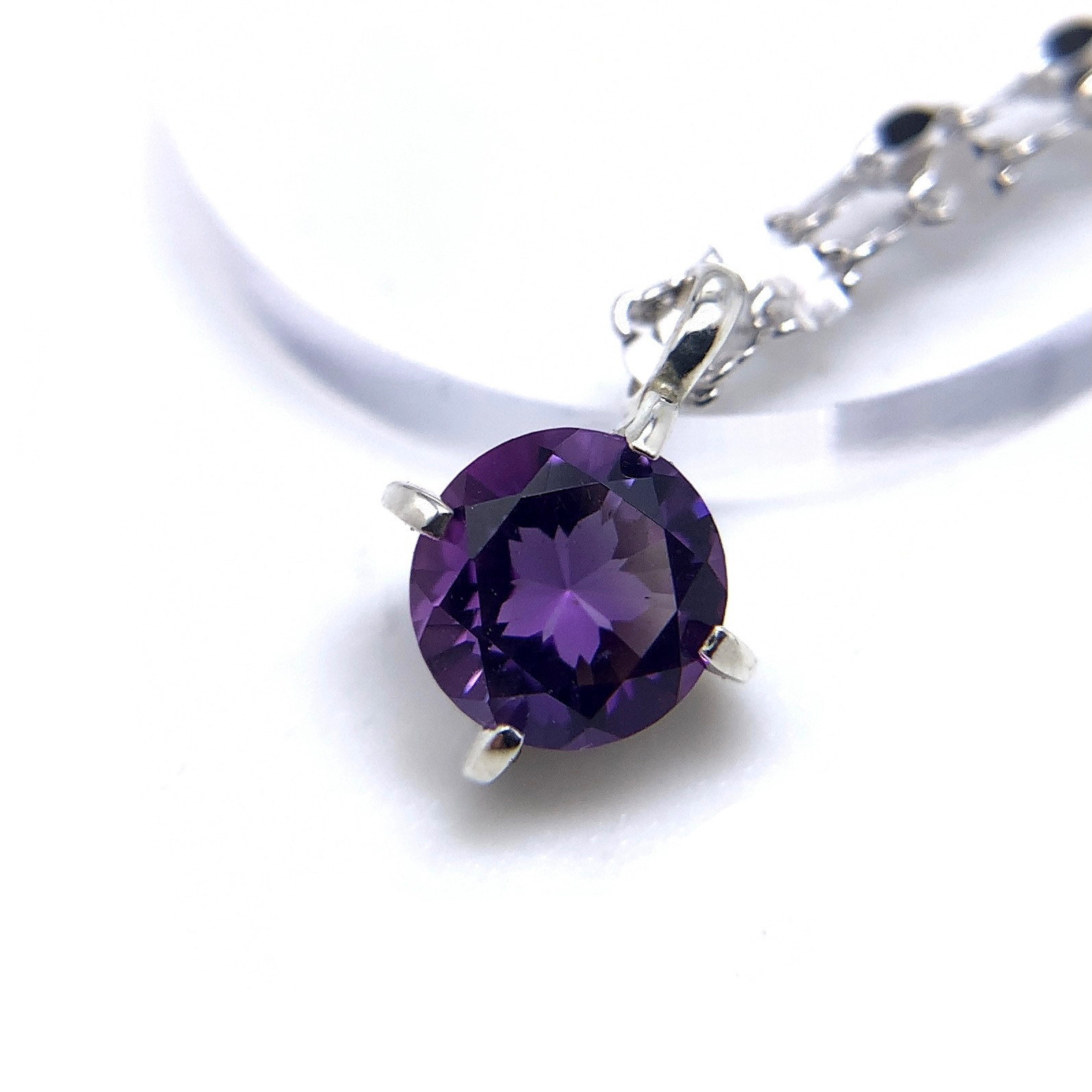 アメジスト 桜彫刻 天然石 シルバー925 ネックレス｜和モダン・レディース