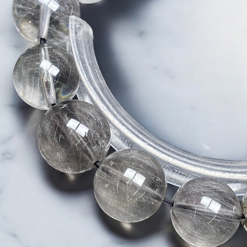 最終【式神封入】猫目プラチナルチルクォーツ[uKQr]12.5mm 希少 極品位