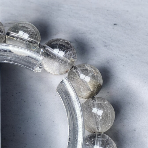 最終【式神封入】猫目プラチナルチルクォーツ[uKQr]12.5mm 希少 極品位