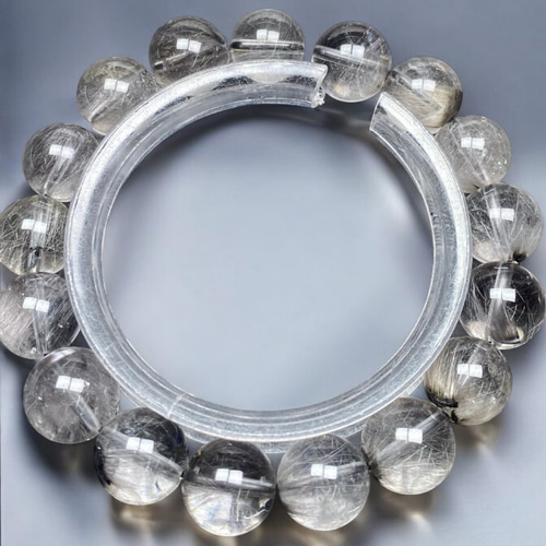 最終【式神封入】猫目プラチナルチルクォーツ[uKQr]12.5mm 希少 極品位