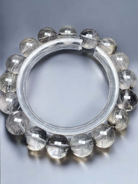 最終【式神封入】猫目プラチナルチルクォーツ[uKQr]12.5mm 希少 極品位