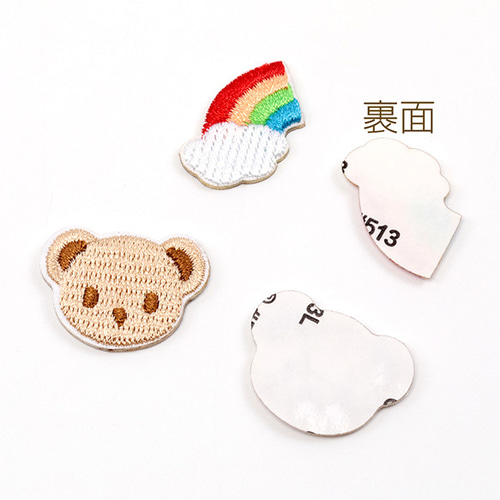 C521-A 12個 刺繍ワッペン 虹 アップリケ 刺繍パッチ アイロン接着