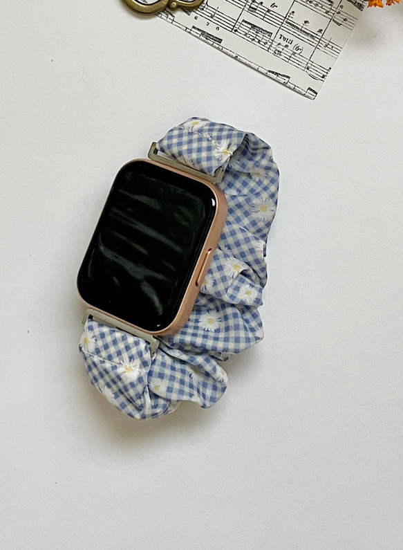 肌に優しい楽ちんシュシュベルト スマートウォッチ バンド 20mm 22mm