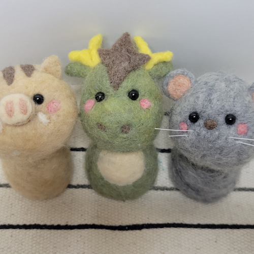 羊毛フェルトオーダー作品専用ページ ☆猪☆辰☆ネズミ 羊毛フェルト 