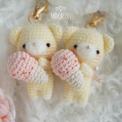 ストロベリー×くまちゃん あみぐるみキーホルダー あみぐるみ mocaron