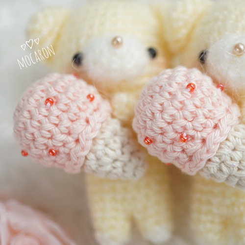 ストロベリー×くまちゃん あみぐるみキーホルダー あみぐるみ mocaron