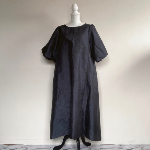 大島紬リメイク ワンピース - さらっと着こなせる大人可愛いバルーン