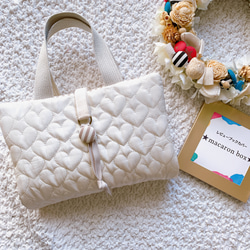 New*【受注生産】♡のキルティング レビューブックカバー ホワイト