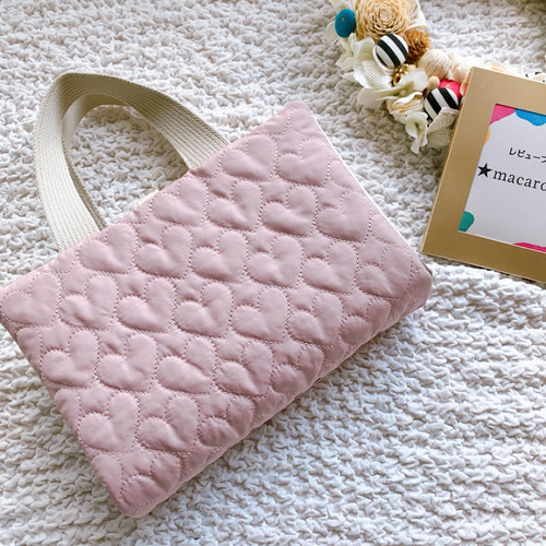 New*【受注生産】♡のキルティング レビューブックカバー ミルキー