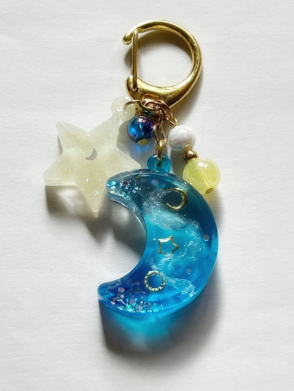 ヘアゴム レジン 月 moonマグネット キーホルダーno166 No.187