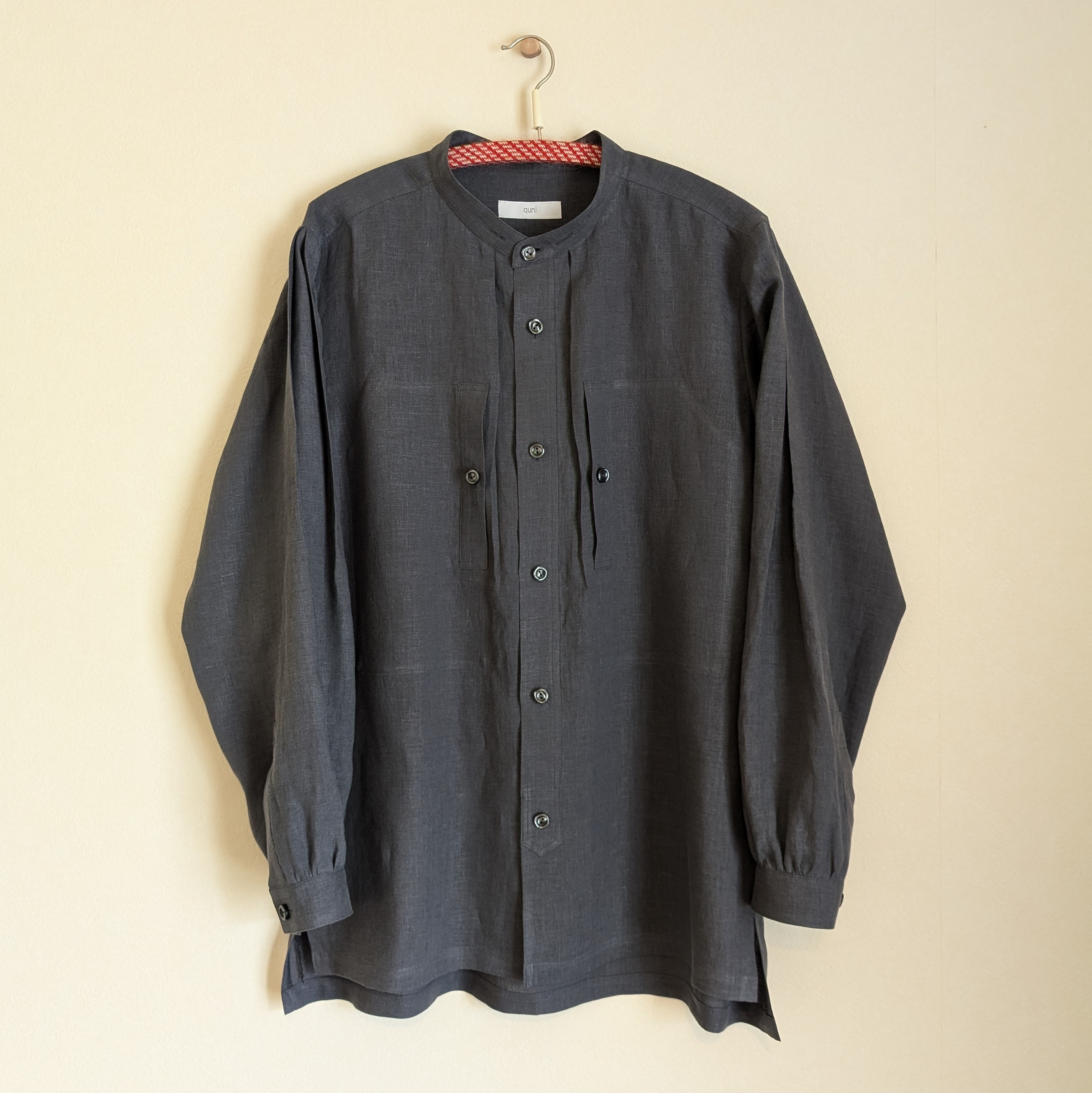 maquignon デタッチャブルカラーシャツ　チャコールグレー