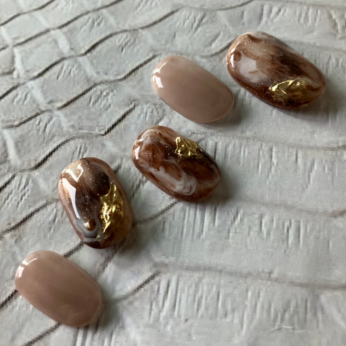 ニュアンスネイル/ブラウンネイル/ネイルチップ/秋ネイルデザイン