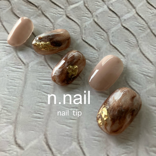 ニュアンスネイル/ブラウンネイル/ネイルチップ/秋ネイルデザイン  