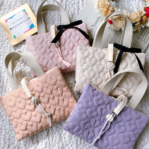 New*【受注生産】♡のキルティング レビューブックカバー ピンク