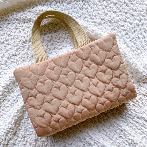 New*【受注生産】♡のキルティング レビューブックカバー ピンク