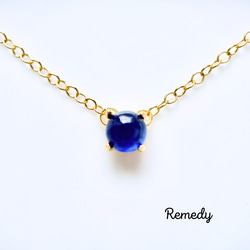 天然ブルーサファイア ネックレス6×8mm S925｜クラシックラグジュアリー ブルーサファイアの一粒ネックレス(6mm)〜silver925/18KGP 9月誕生石
