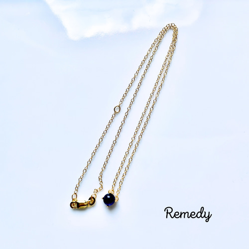 ブルーサファイアの一粒ネックレス(6mm)〜silver925/18KGP 9月誕生石