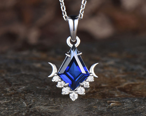 ブルーサファイア 花形 ネックレス サファイア ダイヤモンドフラワー