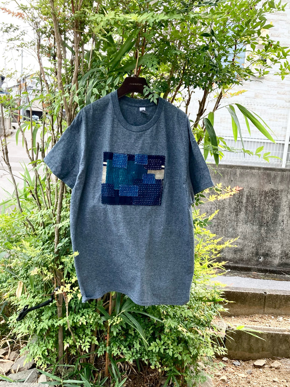 最新最全のをすべて 642 藍染め 藍染 リメイク 古布 tシャツ 襤褸 L size その他