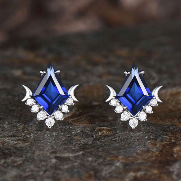 値下げ可愛いブルーオパールフラワーカービングとブルーサファイアの