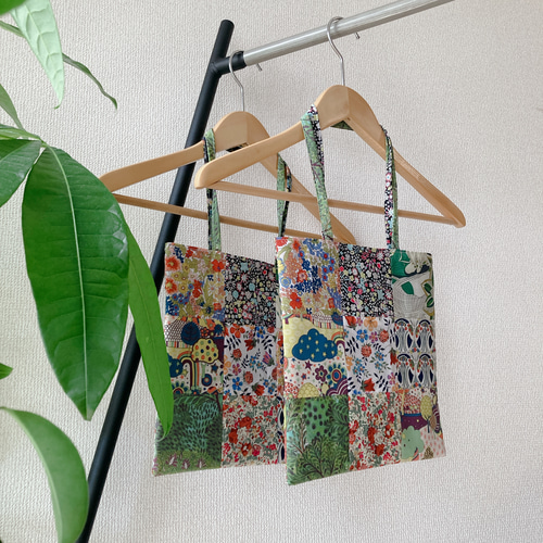 送料無料】SQUARE bag スクエアバッグ『リバティパッチワーク』 トート