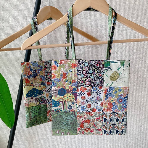 送料無料】SQUARE bag スクエアバッグ『リバティパッチワーク