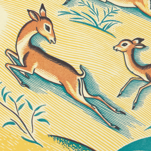 鹿の頭部イラスト A4サイズアートポスター 森 絵画 有名